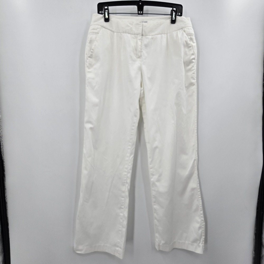 Atelier Luxe Boutique Pants Womens 10 White Straight Leg Mid Rise Pocket